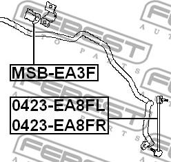 Febest 0423-EA8FL - Тяга / стойка, стабилизатор autospares.lv