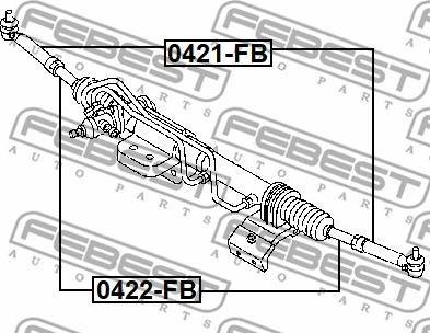 Febest 0422-FB - Осевой шарнир, рулевая тяга autospares.lv