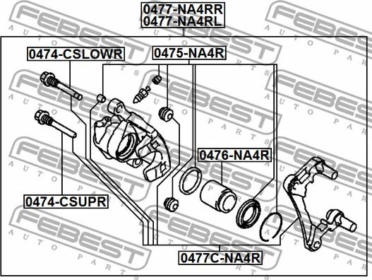 Febest 0476-NA4R - Поршень, корпус скобы тормоза autospares.lv