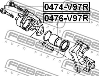 Febest 0476-V97R - Поршень, корпус скобы тормоза autospares.lv