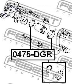 Febest 0475-DGR - Ремкомплект, тормозной суппорт autospares.lv