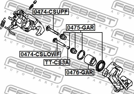 Febest 0475-GAR - Ремкомплект, тормозной суппорт autospares.lv