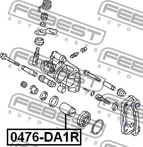 Febest 0476-DA1R - Поршень, корпус скобы тормоза autospares.lv