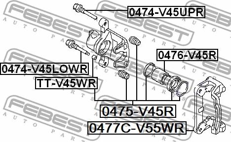 Febest 0476-V45R - Поршень, корпус скобы тормоза autospares.lv