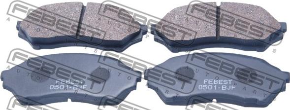 Febest 0501-BJF - Тормозные колодки, дисковые, комплект autospares.lv