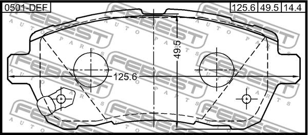 Febest 0501-DEF - Тормозные колодки, дисковые, комплект autospares.lv