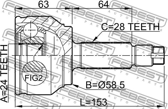 Febest 0510-MZ5 - Шарнирный комплект, ШРУС, приводной вал autospares.lv