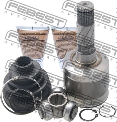 Febest 0511-BT50RH - Шарнирный комплект, ШРУС, приводной вал autospares.lv