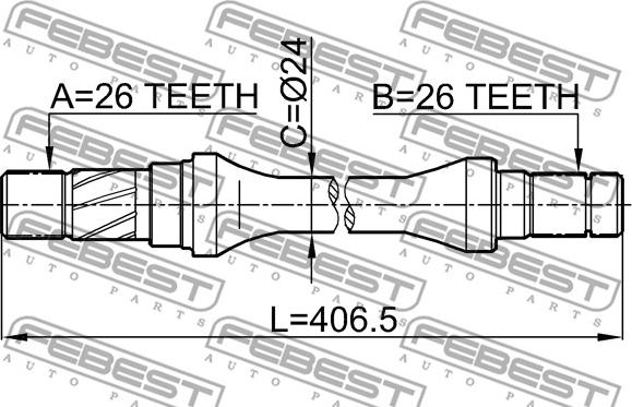 Febest 0512-626GD - Приводной вал autospares.lv