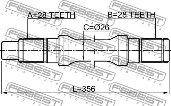 Febest 0512-BT50LH - Приводной вал autospares.lv