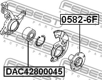 Febest DAC42800045 - Подшипник ступицы колеса autospares.lv