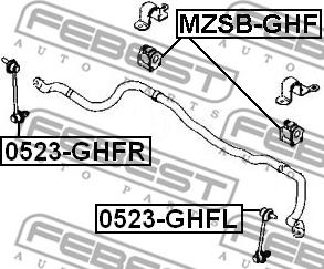 Febest 0523-GHFR - Тяга / стойка, стабилизатор autospares.lv