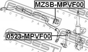 Febest 0523-MPVF00 - Тяга / стойка, стабилизатор autospares.lv