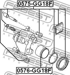 Febest 0576-GG18F - Поршень, корпус скобы тормоза autospares.lv