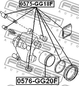 Febest 0576-GG20F - Поршень, корпус скобы тормоза autospares.lv