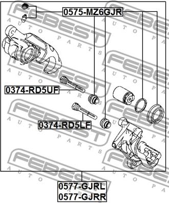 Febest 0577-GJRL - Тормозной суппорт autospares.lv