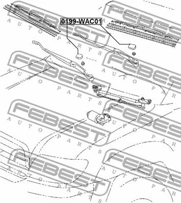 Febest 0199-WAC01 - Покрышка, рычаг стеклоочистителя autospares.lv