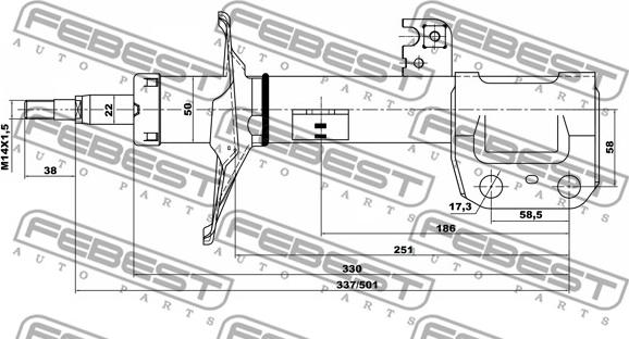 Febest 01665184FR - Амортизатор autospares.lv