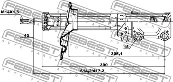 Febest 01660973RL - Амортизатор autospares.lv