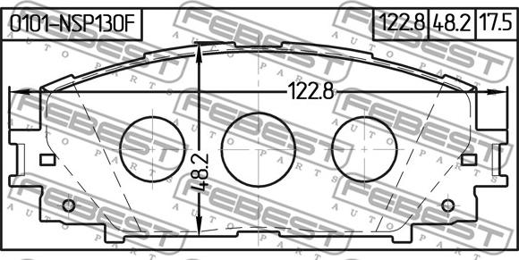 Febest 0101-NSP130F - Тормозные колодки, дисковые, комплект autospares.lv