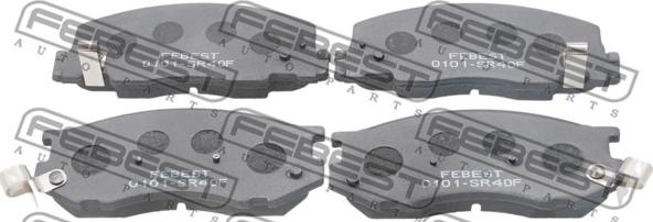 Febest 0101-SR40F - Тормозные колодки, дисковые, комплект autospares.lv