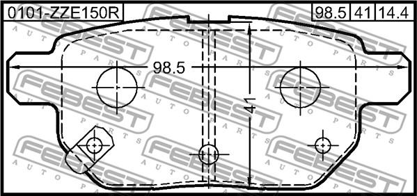 Febest 0101-ZZE150R - Тормозные колодки, дисковые, комплект autospares.lv