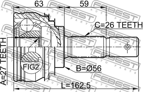 Febest 0110-012 - Шарнирный комплект, ШРУС, приводной вал autospares.lv