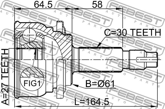 Febest 0110-083 - Шарнирный комплект, ШРУС, приводной вал autospares.lv