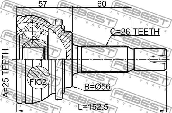 Febest 0110-ZVW30 - Шарнирный комплект, ШРУС, приводной вал autospares.lv