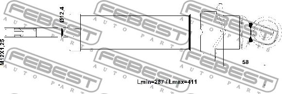 Febest 01110-015R - Амортизатор autospares.lv