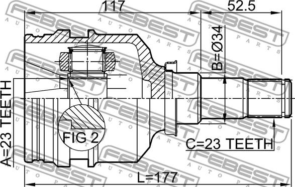 Febest 0111-001 - Шарнирный комплект, ШРУС, приводной вал autospares.lv