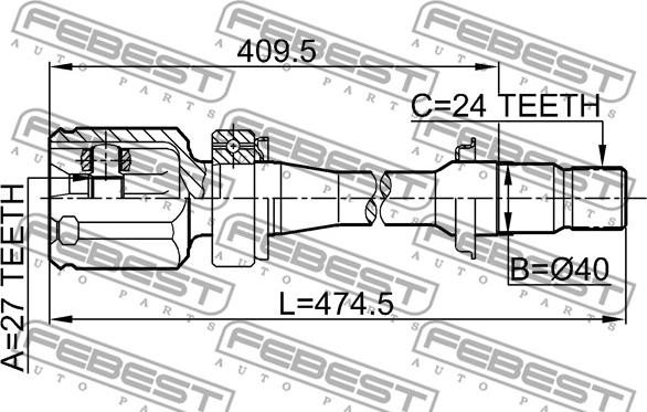 Febest 0111-ACV30RH - Шарнирный комплект, ШРУС, приводной вал autospares.lv