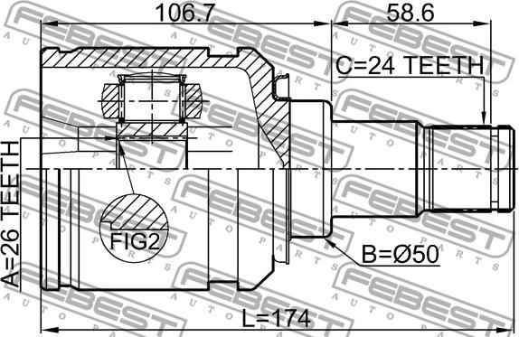 Febest 0111-AGV10LH - Шарнирный комплект, ШРУС, приводной вал autospares.lv