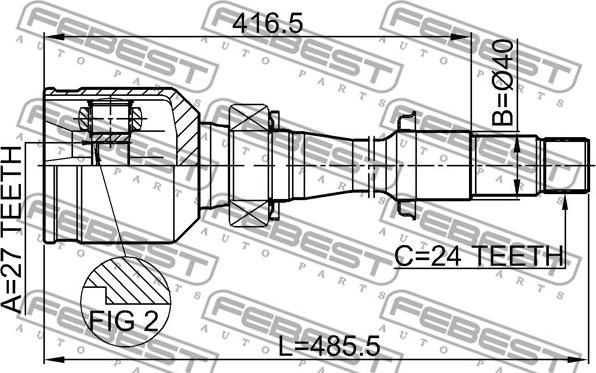 Febest 0111-MCV30RH - Шарнирный комплект, ШРУС, приводной вал autospares.lv