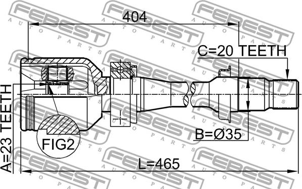 Febest 0111-ST220RH - Шарнирный комплект, ШРУС, приводной вал autospares.lv