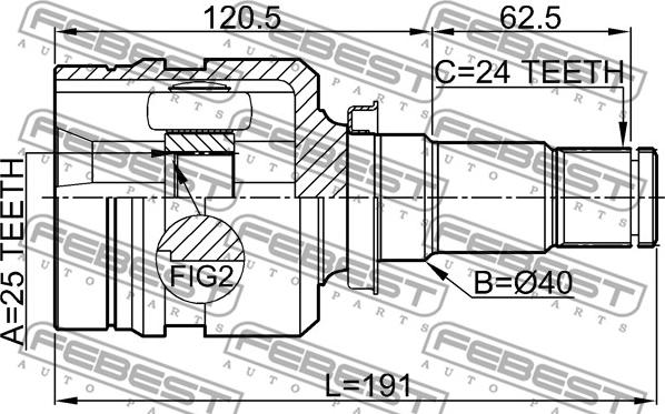 Febest 0111-ZVW30RH - Шарнирный комплект, ШРУС, приводной вал autospares.lv