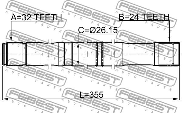 Febest 0112-CDT220LH - Приводной вал autospares.lv