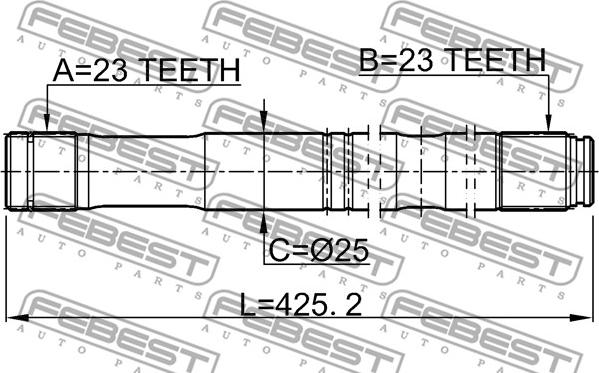 Febest 0112-ZZT251LH - Приводной вал autospares.lv