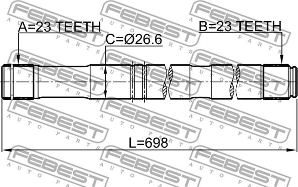 Febest 0112-ZZT251RH - Приводной вал autospares.lv