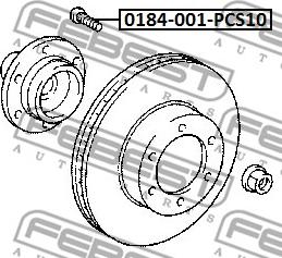 Febest 0184-001-PCS10 - Шпилька ступицы колеса autospares.lv