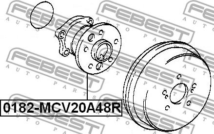 Febest 0182-MCV20A48R - Ступица колеса, поворотный кулак autospares.lv