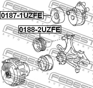 Febest 0187-1UZFE - Ролик, поликлиновый ремень autospares.lv