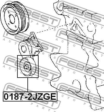 Febest 0187-2JZGE - Ролик, поликлиновый ремень autospares.lv