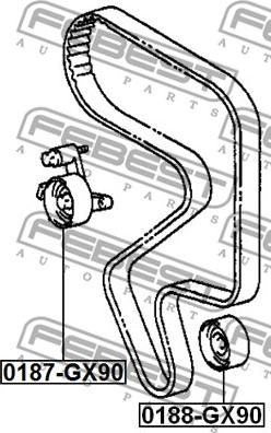 Febest 0188-GX90 - Направляющий ролик, зубчатый ремень ГРМ autospares.lv