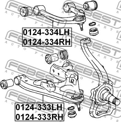 Febest 0124-334LH - Рычаг подвески колеса autospares.lv