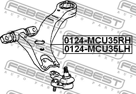 Febest 0124-MCU35LH - Рычаг подвески колеса autospares.lv