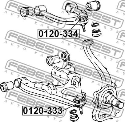 Febest 0120-334 - Шаровая опора, несущий / направляющий шарнир autospares.lv