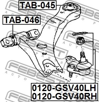 Febest 0120-GSV40RH - Шаровая опора, несущий / направляющий шарнир autospares.lv