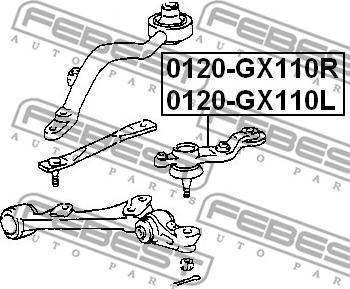 Febest 0120-GX110R - Шаровая опора, несущий / направляющий шарнир autospares.lv