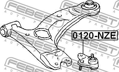 Febest 0120-NZE - Шаровая опора, несущий / направляющий шарнир autospares.lv